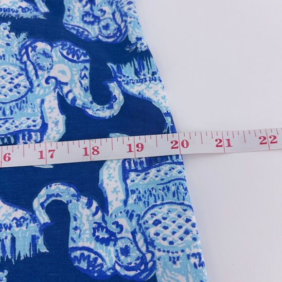 Lilly Pulitzer Kristen Swing Dress SZ L Joy Ride Elephant Sleeveless Blue Dress - Picture 12 of 13